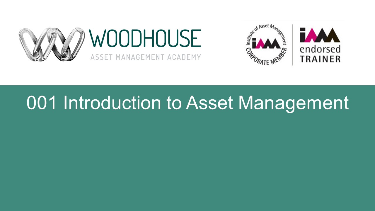 W001 Introduction to Asset Management